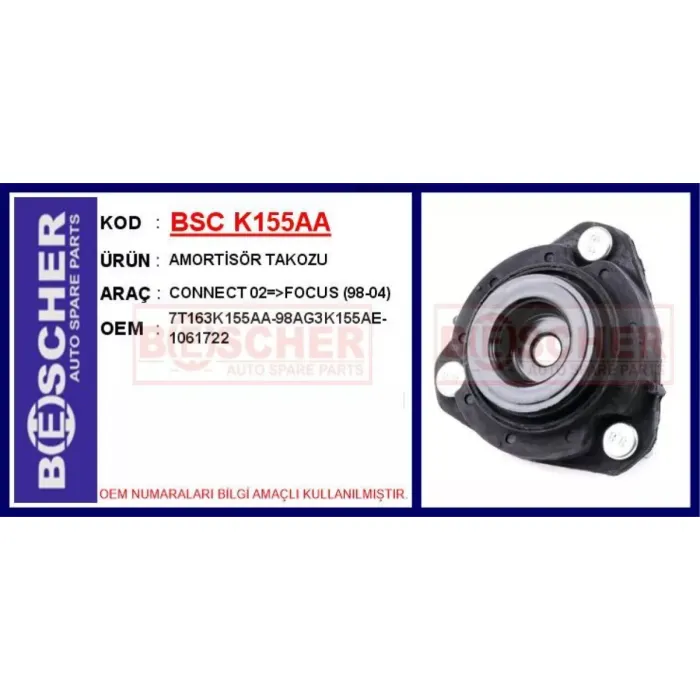 On Amortisor Takozu Focus 98>04 Connect 02>13 | BSC K155AA | OEM 7T16 3K155 AA 98AG 3K155 AF