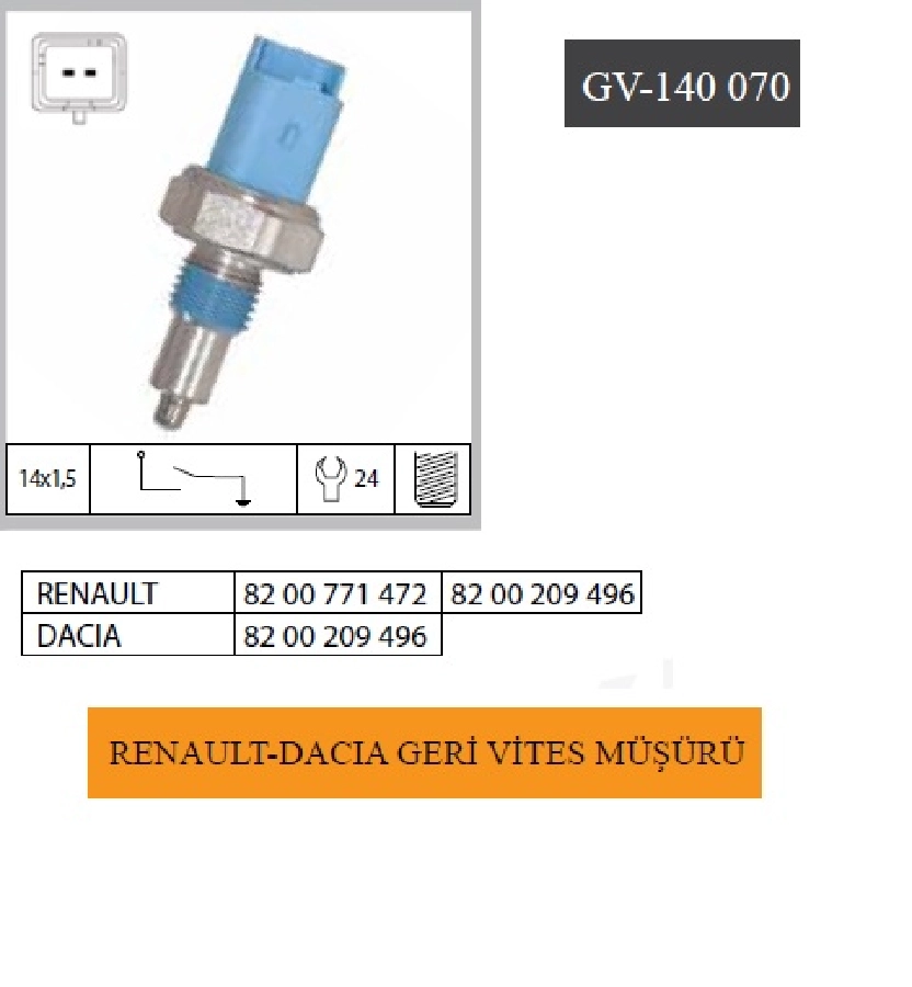 Müşür Geri Vites - Dacia Logan 8200771472 8200209469 320054913R 8200209496 | OEM GV-140070