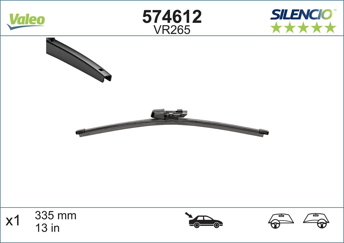 Silecek Supurgesi Arka Leon Octavia Golf Passat Touran 1,2TSI / 1,4TSI / 1,6TDI / 2,0TDI (345MM) 05> | VALEO 574612 | OEM 5M0955427A 5M0955427A 1T0955427B 2GA955427 1T0955427B 2GA955427