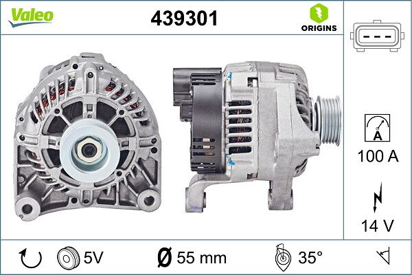 Alternator 12V 120A Land Rover | VALEO 439301 | OEM YLE0000260