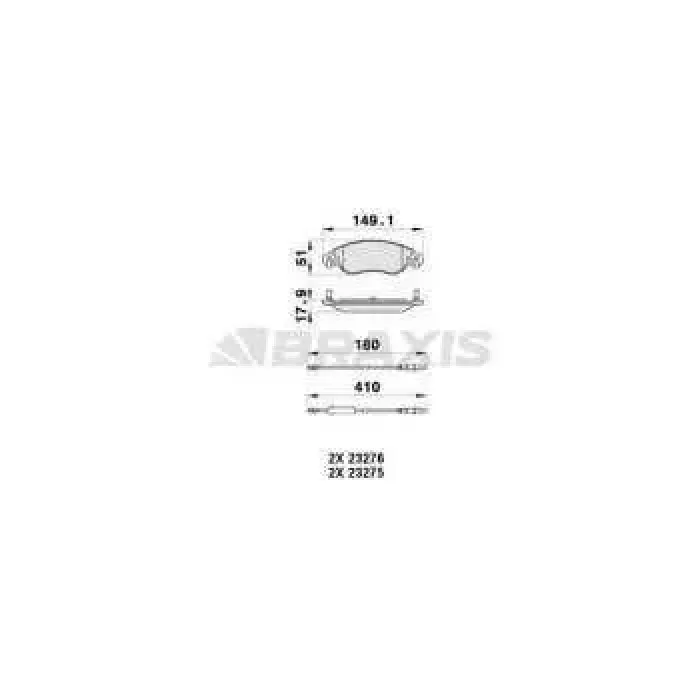On Fren Balatasi C5 EW7A EW7J4 (1.8 16V) / (Fisli) | BRAXIS AB0394 | OEM 4252.14 4252.87