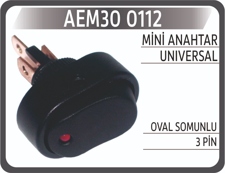 Aem Mini Anahtar Oval Somunlu