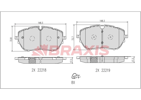 Fren Balatasi On P308 2 14 > Çap: (330×30) | BRAXIS AB0640 | OEM 1612373080