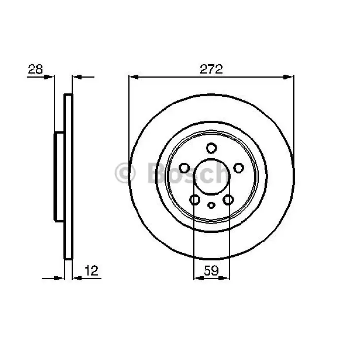 Arka Fren Aynasi P807 2.0-2.2HDI 02> C8 2.0HDİ 2.2HDİ 02> Ulysse 02> (CAP:272 KALINLIK:12X5DELIK) | BOSCH 0986479064 | OEM 4249.C0 4249.C0 4246.P3 4246.P4 9464222687 4246.P3 4246.P4 9464222687