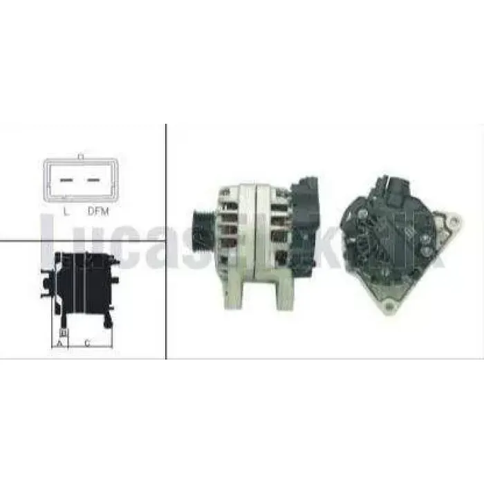 Alternator 12V 70AH Berlingo Jumpy Xsara Scudo 1,9D P1007 P206 Partner 1,1 / 1,4 1,9D | LUCAS LEA0491 | OEM 439702