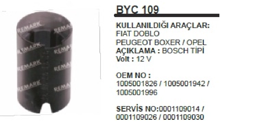 Marş Yastığı + Gövdesi Bosch T V 347, .Doblo, Boxer Yast | OEM BYC109