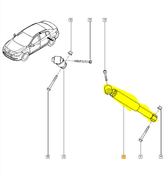 Arka Sag-Sol Amortisor (Gazli) Renault Fluence 09> | SACHS 315 011 | OEM 562100022R 562107002R