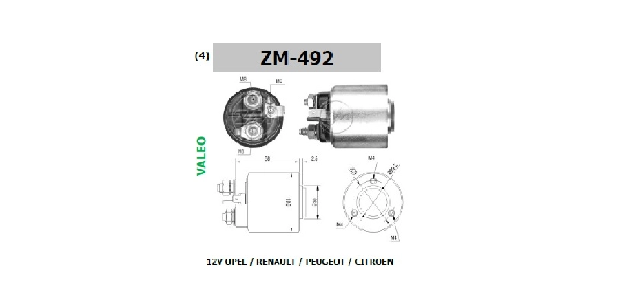 Marş Otom 12V Valeo Şanzumanlı Tip - Citroen Saxo-Xsara, Renault 19, Corsa, Peugeot 106-305-405, Albea, Berling | OEM ZM-492