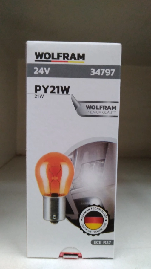 Ampul 24V PY21W 21W BAU15s 93 Ampul Yan Tırnak Sarı Uzun Ömür | OEM 34797