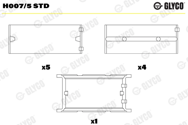 Ana Yatak (Std) BMW M40-42-43-44 E30 E34 E36 E46 Z3 | GLYCO H-0075STD | OEM 11211706847
