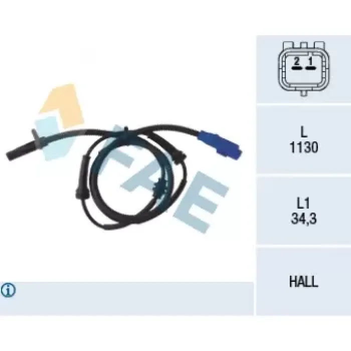 ABS Hiz Sensoru On Sol / Sag C2 C3 C3 2 C3 Pluriel P1007 02 / 02> | FAE 78034 | OEM 4545 97