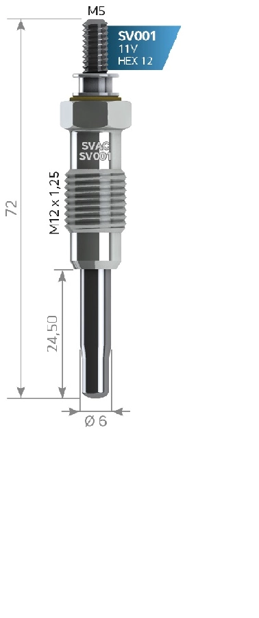 Kızdırma Bujisi 11V Alfa Romeo 145 (930): 1.9 Td 146 (930): 1.9 Td 155 (167): 1.9 Td - 2.5 Td 164 | OEM SV001*