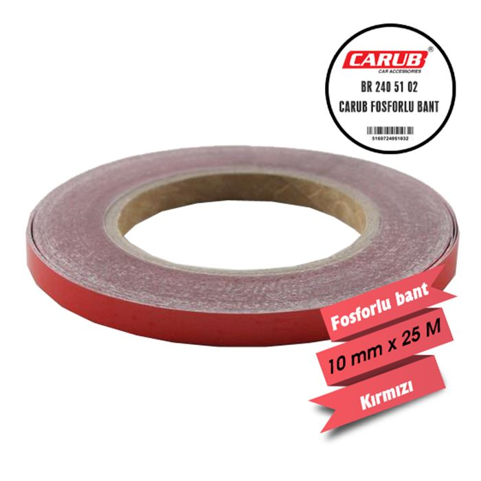 Carub Fosforlu Bant Kırmızı 1 900 X 25 Mt