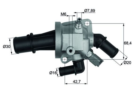 Termostat (88°) Albea Doblo Palio Panda 1,3 Corsa C Combo Meriva Tigra 1,3CDTI | MAHLE TI16488 | OEM 1338841-55180041-6338022-93177343