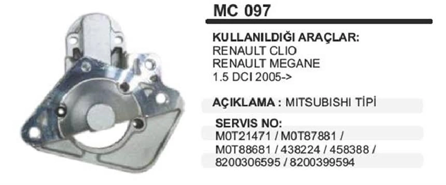 Marş Ön Kap. Eski Model Mitsubishi On | OEM MC097