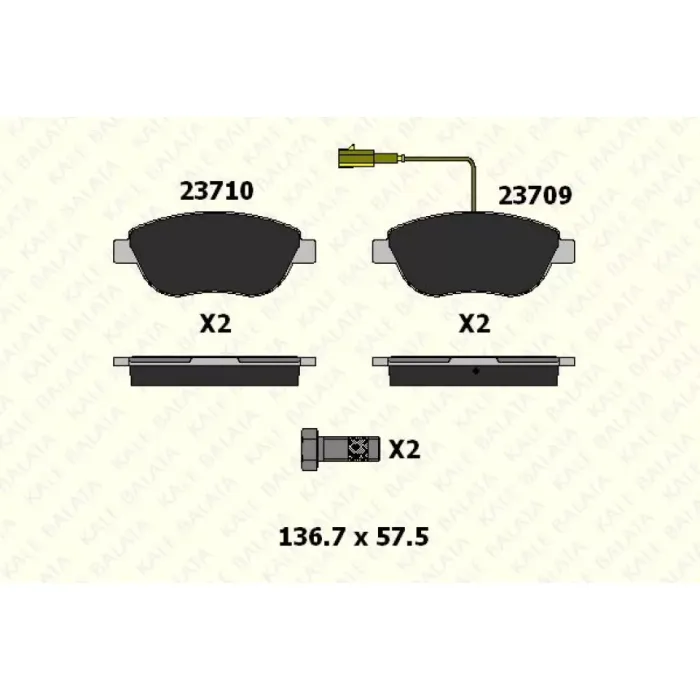 On Fren Balatasi Fiat Bravo 2 Doblo Fiorino Bipper Nemo Pratico Evo Punto Stilo Idea Linea 08> Opel Combo Corsa 12> | KALE B 23710 192 15 ANS | OEM 71770094 71770106 77365468 1605268