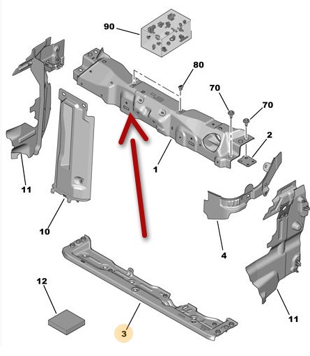On Panel Ust Traversi Celysee 301 | LUVI 0011.9675630080 | OEM 9675630080