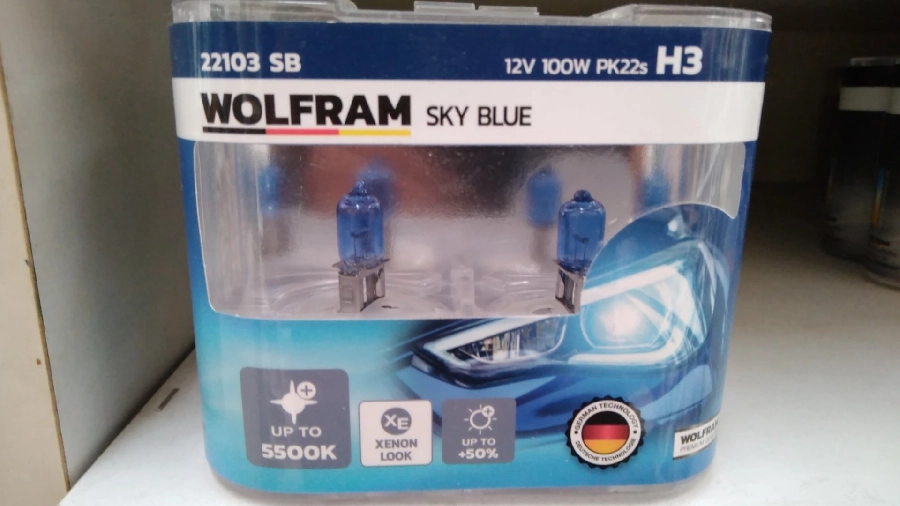 Ampul 12V H3 100W PK22s Sky Blue Beyaz Işık Takım | OEM 22103SB
