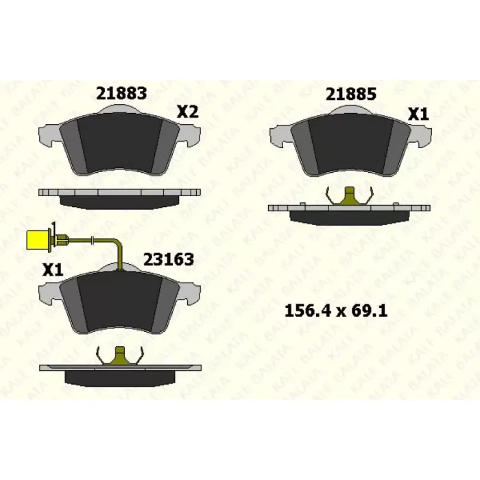 On Fren Balatasi Transporter T4 1.9 / 2.0 / 2.4 / 2.5TDI 90>03 | KALE B 21885 206 05 ANS | OEM 7D0698151D 7D0698151F