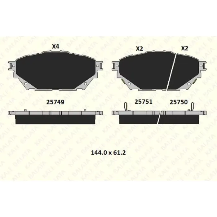 Fren Balatasi On Arka Disk Uzun Sase 8LI Mitsubishi Fuso Canter FE859 12> EURO5 TFB75 TFB85 Temsa Prestij 10> | KALE B 25749 195 05 ANS | OEM MK585740 ML252415 MK585813