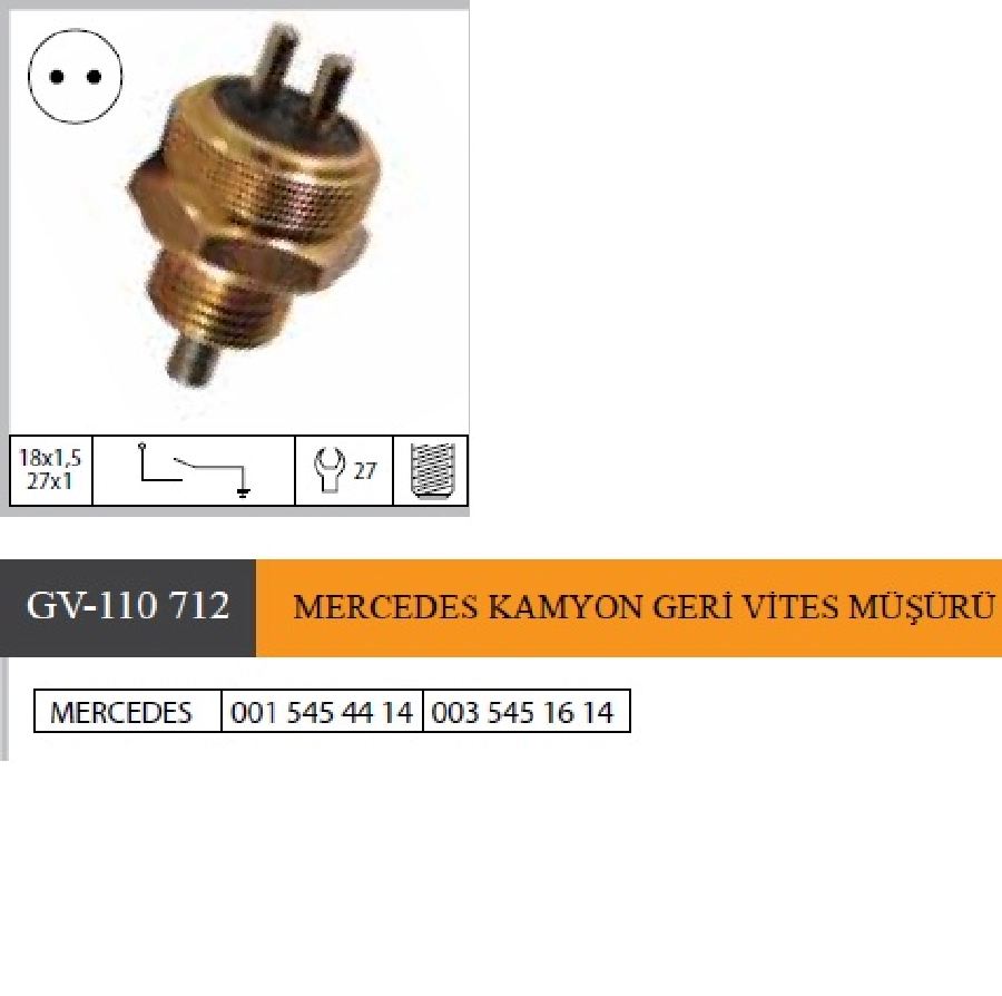 Mercedes Kamyon-O303 Otobüs Geri Vites Müşürü GV110720 0015454414 0035451614 0015453414 0025458114 | OEM GV-110712