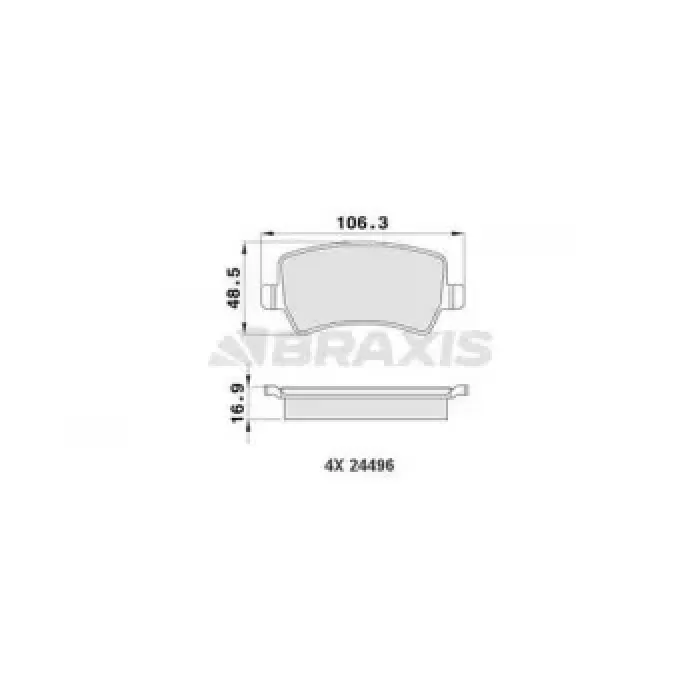 Fren Balatasi Arka S-Max 09> 06> Galaxy 3 06> / S60 10> S80 06> V60 V70 06> XC60 08> XC70 06> / Range Rover Evoque 11> | BRAXIS AA0119 | OEM 6G9J 2M008 FB LR027129 30671574