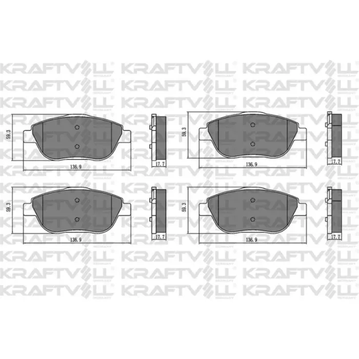 On Fren Balatasi C3 3 DS3 C3 Picasso P2008 Epc DV6C Mokka-E (11 / 2009 ) | KRAFTVOLL 07160088 | OEM 1647863580 1617293780