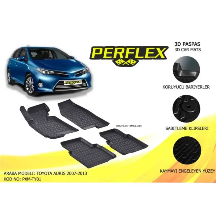 Paspas 3D Havuzlu 10-Mat Toyota Auris 2007-2013 | PERFLEX PXM-TY01