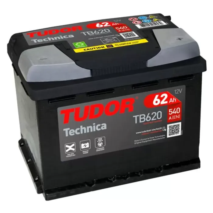 Aku 12V 62 Ah 540A L02 (242×175×190) Tam Kapali | TUDOR TB620