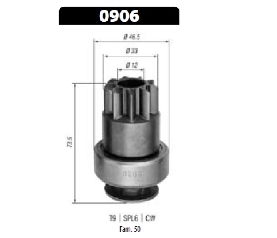 Marş Dişlisi 9D Delco Tipi (0906) Clark, Daewoo Forklift, Ls Traktör | OEM 12LUC0906