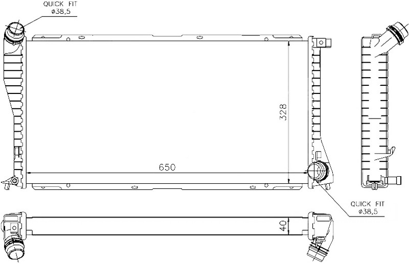 Motor Su Radyatoru BMW E39 M47 M57 98>04 | ORIS BBM904040 | OEM 17112247345 17117787908