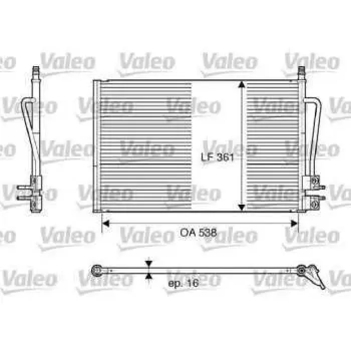 Klima Radyatoru (Kondanser) Fiesta Fusion 1.25 / 1.4 / 1.6 / 1.4TDCI (02 08) Mazda 2 125 / 1.4 | VALEO 817664 | OEM 5S6H 19710 BB 2S6H 19710 AC 1384859 19710 1384859