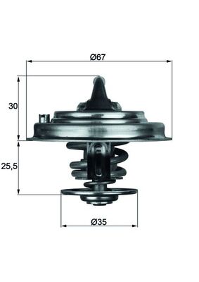 Termostat (87C) Passat 97>05 A100 91>94 A4 A6 95>05 A8 94>03 Superb 02>08 Afb Akn | MAHLE TX3087D | OEM 078121113 078121113C 078121113F