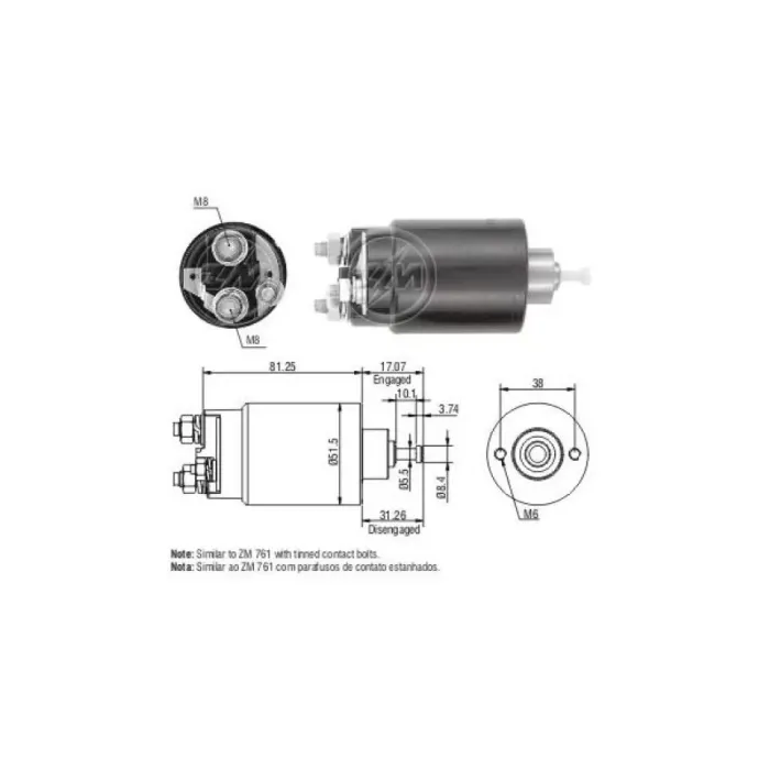 Mars Otomatigi 12V Ford Connect Transit Dizel Civatali (CBSF203) Fiesta Ranger Escort Focus Mondeo | ZM 1761 | OEM F3RZ11390A F3RZ11390B F78Z11390A