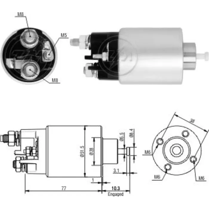 Mars Otomatigi 12V Clio Kangoo Dacia Logan Sandero 1,5 Dci 4 Delik (Mitsubishi Tipi) | ZM 6993
