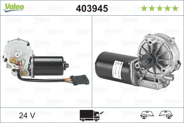 Silecek Motoru - Iveco / Eurotrakker - Eurocargo - Stralis | VALEO 403945 | OEM 99439637 99439637 5802101150 504085685 4619301 4859164 99439631 5802101150 504085685 4619301 4859164 99439631