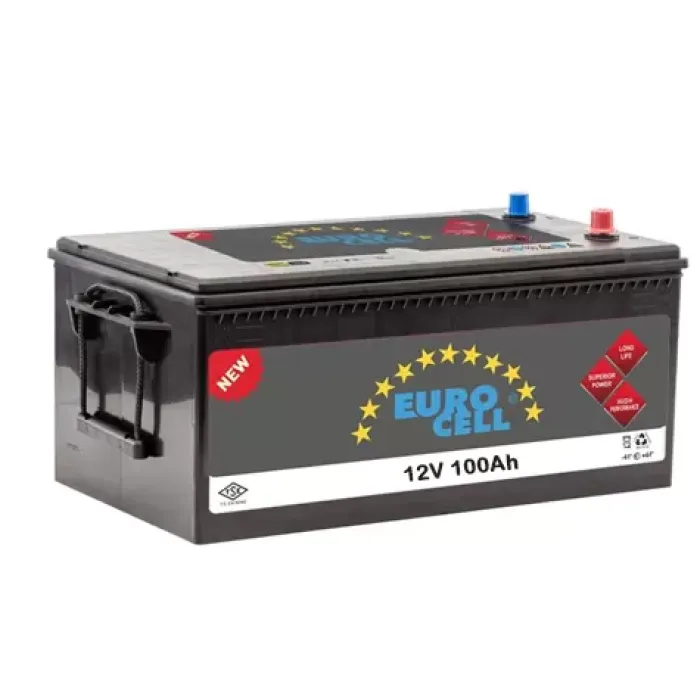 Aku 12V 100 Ah L5B (353×175×175) Alcak Tirnakli | EUROCELL 8699358520142 | OEM 5600TE 5600TE12 5600TK