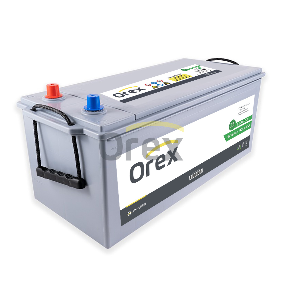 Akü 250 Ah 1400A Start Stop Efb R+ Hd (274 ×518 X 238)