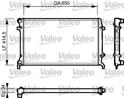 Motor Su Radyatoru Caddy III Golf V VI Passat A3 Leon Octavia 1,4 TSI 1,6TDI 1,9TDI 2,0TSI 04>10 | VALEO 735120 | OEM 1K0121251AR