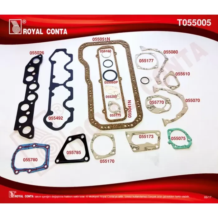 Motor Takim Contasi Yarim Kecesiz Silindir Kapaksiz Tempra 1,6 | ROYAL T055005