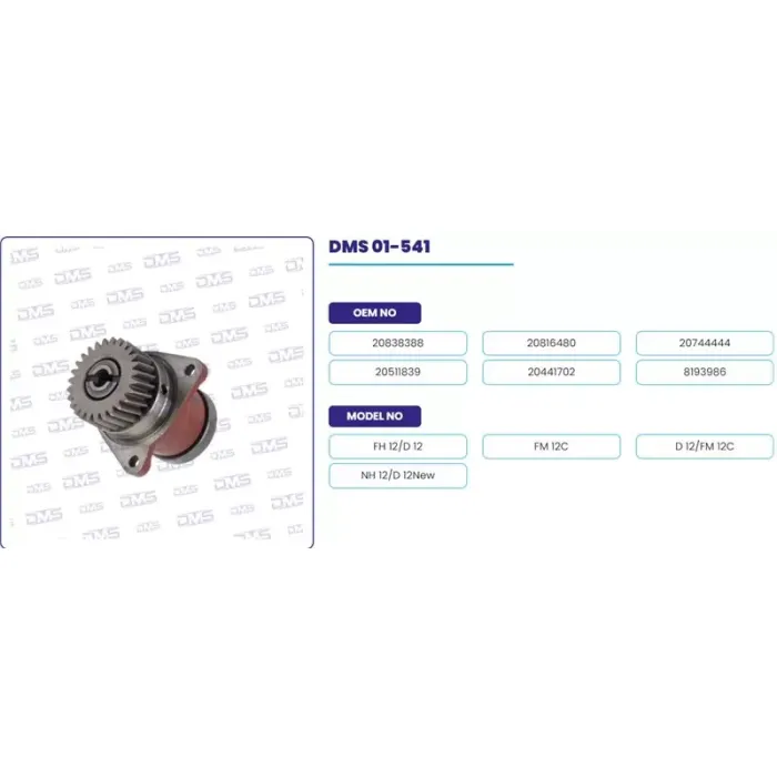 Yakit Besleme Pompa Kapli̇ni̇ Renault Volvo D-12 Y.M. Magnum Dxi 12 | DEMOSAN 01-541 | OEM 20838388 20816480 7420838388