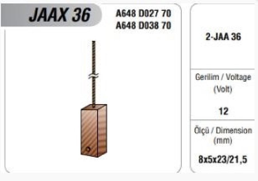 Oto Kömürü 12V Mini Cooper Peugeot Mitsubishi | OEM JAAX36ST