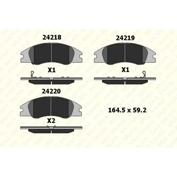 On Fren Balatasi Kia Cerato Benzinli Dizel 04-> | KALE B 24218 172 05 ANS | OEM 581012FA00 581012FA10 581012FA20