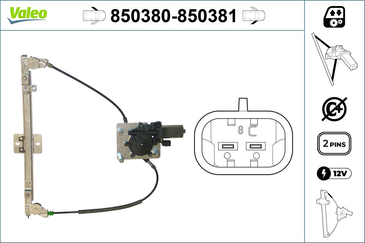 Cam Mekanizmasi (On) / (Sag) Seat Ibiza 1993 | VALEO 850381 | OEM SE021978050B