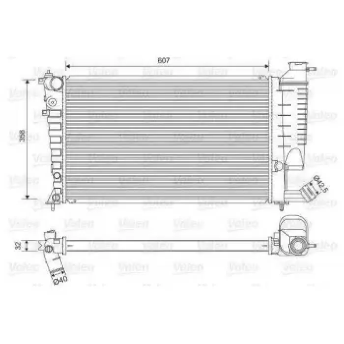 Motor Su Radyatoru Otomatik Sanziman P306 Xsara XU7JP (1,8 8V) XU10J4R (2,0 16V) Zx XU5JP Olcu: (610*366*31) | VALEO 732520 | OEM 133046