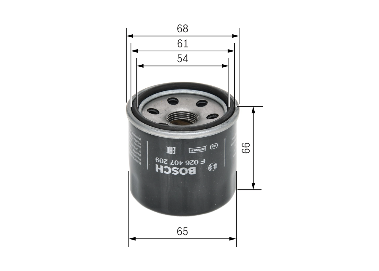 Yag Filtresi Accent Blue 1.4 Benzinli 2012-> I20 1.2 Benzinli 2012-> I10 Benzinli 2012-> Rio - Cerato 1.2 Benzinli 2011-> Carisma | BOSCH F026407209 | OEM 15208KA010