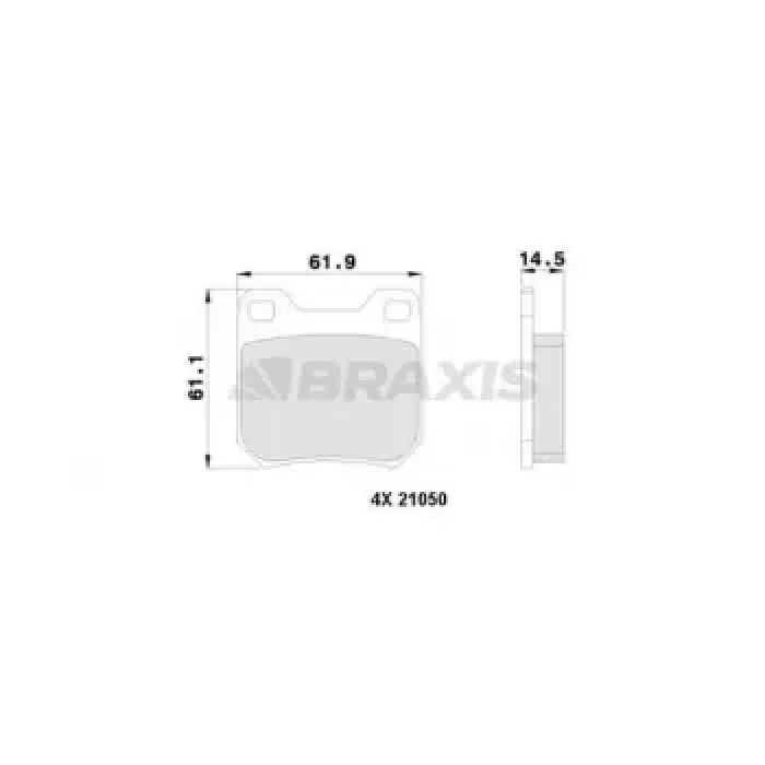 Arka Fren Balatasi Vectra B (95 00) Omega A (86 94) | BRAXIS AA0125 | OEM 1605687 1605924 1605879 1605799