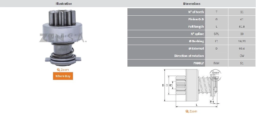 Mars Dişlisi 11 Dış Case, Jcb, Massey Ferguson, Valtra Traktör