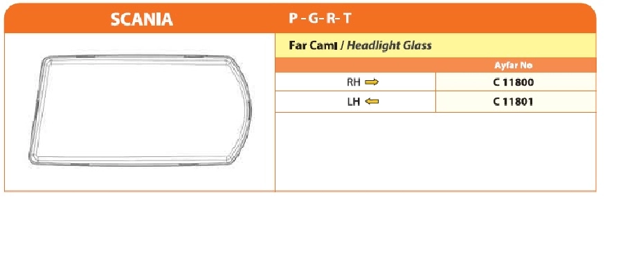 Scania Pgrt Far Camı Sol | OEM C11801
