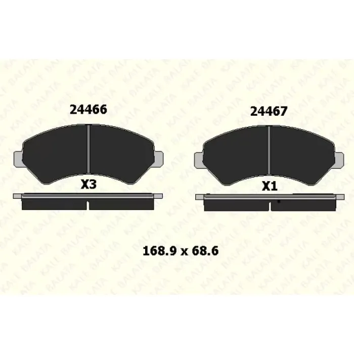 On Fren Balatasi Ducato 3 Boxer 3 Jumper 3 2.2HDI 3.0HDI 16Q / 20Q 06> Karsan Jest 14> | KALE B 24467 190 05 ANS | OEM 1607878780 1617284580 77364318 77366021
